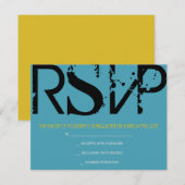 M Monogram Initials Bar Bat Mitzvah Reply Card RSVP Karte (Vorne/Hinten)