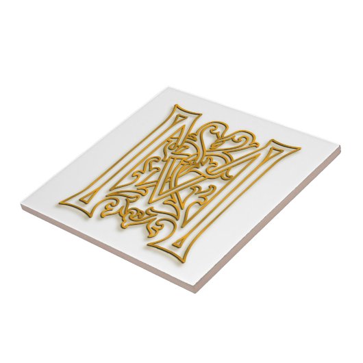 M Monogram "Irish Gold" Keramik Tile Fliese (Seite)