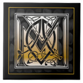 M Monogram Keltic Black Stone Keramik Tiles Fliese (Vorderseite)