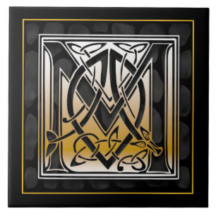 M Monogram Keltic Black Stone Keramik Tiles Fliese