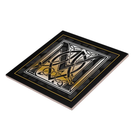 M Monogram Keltic Black Stone Keramik Tiles Fliese (Seite)