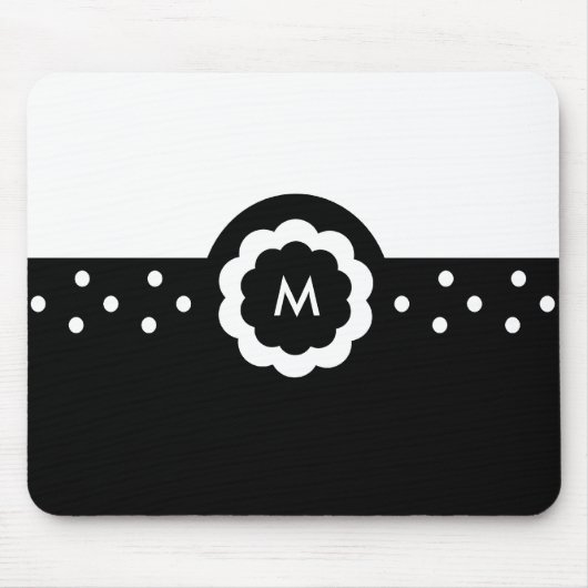 M: Monogram M Dotted Black & White Mousepad (Vorne)