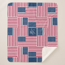 M Monogram Patrioten-Amerikanische Flagge American