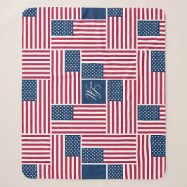 M Monogram Patrioten-Amerikanische Flagge American Sherpadecke