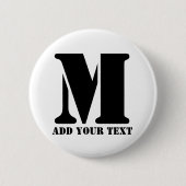 M Monogram Simple Modern Minimalistisch Personalis Button (Vorderseite)