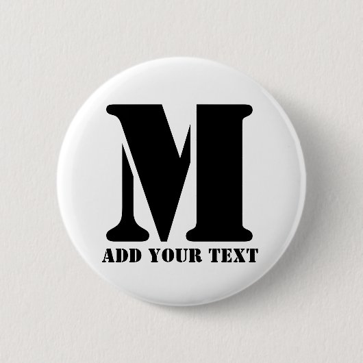 M Monogram Simple Modern Minimalistisch Personalis Button (Vorderseite)