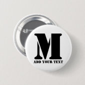 M Monogram Simple Modern Minimalistisch Personalis Button (Vorne & Hinten)