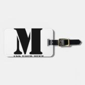 M Monogram Simple Modern Minimalistisch Personalis Gepäckanhänger (Vorderseite horizontal)