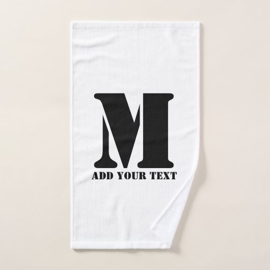 M Monogram Simple Modern Minimalistisch Personalis Handtuch (Handtuch)