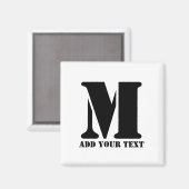 M Monogram Simple Modern Minimalistisch Personalis Magnet (Vorderseite/Rückseite)