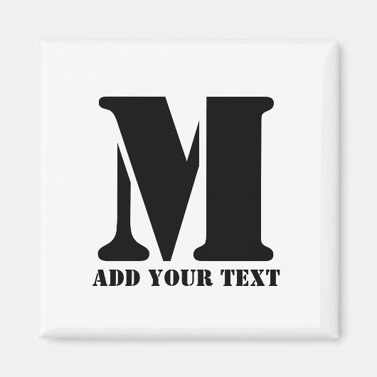M Monogram Simple Modern Minimalistisch Personalis Magnet (Vorne)