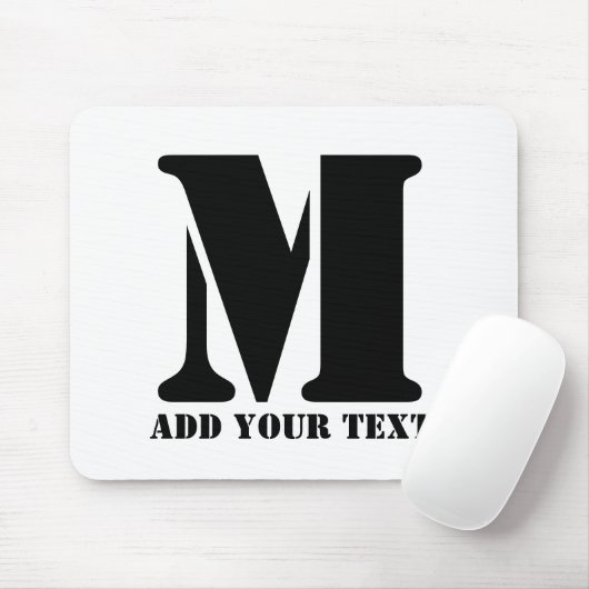 M Monogram Simple Modern Minimalistisch Personalis Mousepad (Mit Mouse)