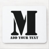 M Monogram Simple Modern Minimalistisch Personalis Mousepad (Vorne)