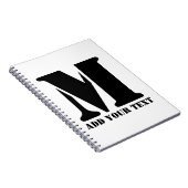 M Monogram Simple Modern Minimalistisch Personalis Notizblock (Rechte Seite)