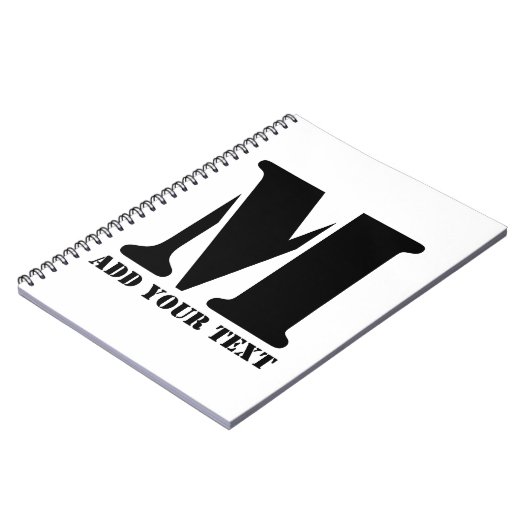 M Monogram Simple Modern Minimalistisch Personalis Notizblock (Linke Seite)