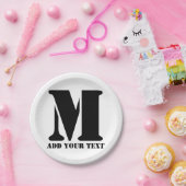 M Monogram Simple Modern Minimalistisch Personalis Pappteller (Party)