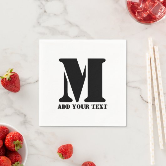 M Monogram Simple Modern Minimalistisch Personalis Serviette (Beispiel)