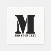 M Monogram Simple Modern Minimalistisch Personalis Serviette (Vorderseite)