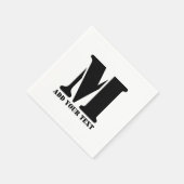 M Monogram Simple Modern Minimalistisch Personalis Serviette (Ecke)