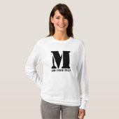 M Monogram Simple Modern Minimalistisch Personalis T-Shirt (Vorne ganz)