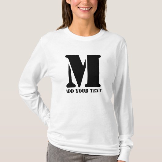 M Monogram Simple Modern Minimalistisch Personalis T-Shirt (Vorderseite)