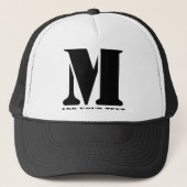M Monogram Simple Modern Minimalistisch Personalis Truckerkappe (Vorderseite)
