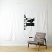 M Monogram Simple Modern Minimalistisch Personalis Wandteppich (Beispiel (Horizontal))