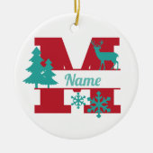 M Monogram Urlaubshaus Weihnachtsbaum Ornament (Vorne)