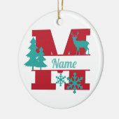M Monogram Urlaubshaus Weihnachtsbaum Ornament (Links)
