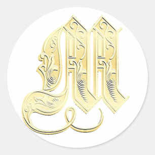 M Monogramm-Aufkleber Runder Aufkleber