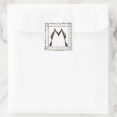 M Monogramm-Brief mit keltischer Grenze Quadratischer Aufkleber (Tasche)