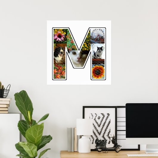 M Monogramm Erstellen Sie Ihre eigene 9 individuel Poster (Heimbüro)