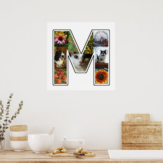 M Monogramm Erstellen Sie Ihre eigene 9 individuel Poster (Küche)