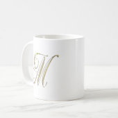 M-Monogramm-Initialen-Kaffee-Tasse Kaffeetasse (Vorderseite Links)