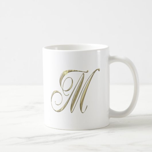 M-Monogramm-Initialen-Kaffee-Tasse Kaffeetasse (Rechts)