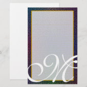 M-Monogramm "metallisches schwarzes" feines Briefpapier (Vorne/Hinten)