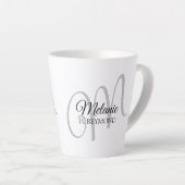 M Monogramm Name und anfänglich weiß Milchtasse (Rechte Ecke)