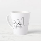 M-Monogramm Name und Initiale schön weiß Milchtasse (Linke Ecke)