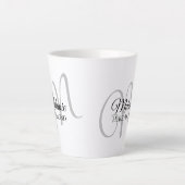 M-Monogramm Name und Initiale schön weiß Milchtasse (Vorderseite)