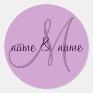 M Monogramm - Personalisierung der Vornamen Runder Aufkleber