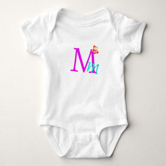 M - Monogramm-Sammlung Baby Strampler (Vorderseite)