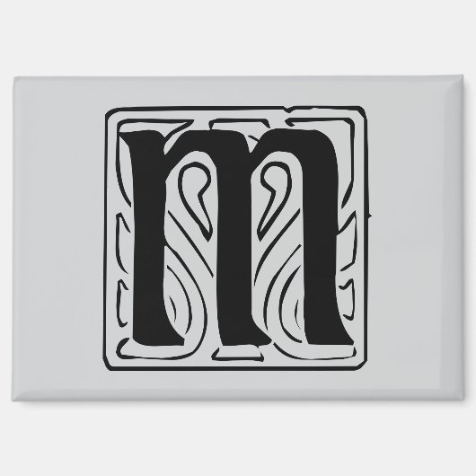 M Monogramm schwarz Magnet (Vorderseite)