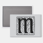M Monogramm schwarz Magnet (Vorderseite/Rückseite)