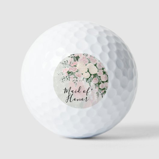 M.O.H Blush-Bogen und Rose Wisteria Blumenstrauß  Golfball (Vorderseite)