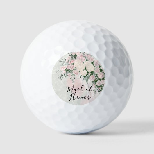 M.O.H. Blush-Schleife und Rose Wisteria Blumenstra Golfball (Vorderseite)
