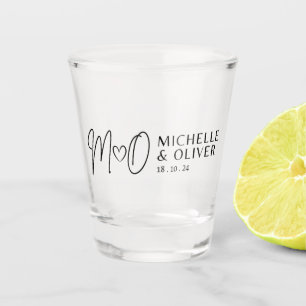 M+O Hochzeitstag Schnapsglas