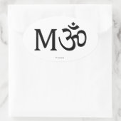 M-OM, Yoga-Mama, ovaler Aufkleber (Tasche)