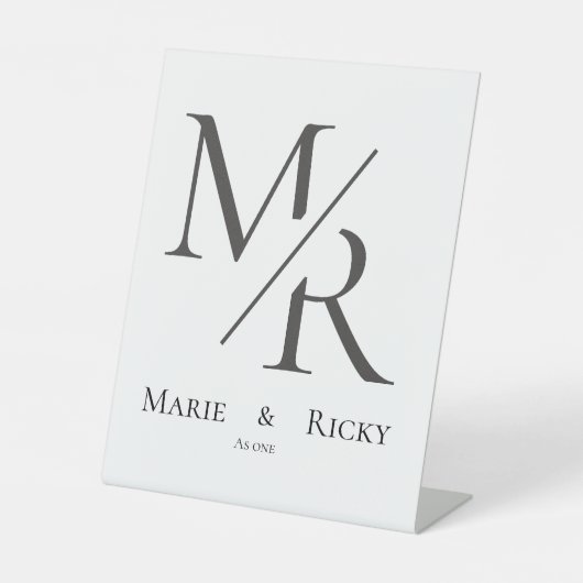 M & R | Our Initials Monogram  Sockelschild (Vorderseite)