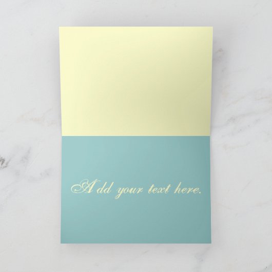 M Robin Egg Blue & Cream Card Wedding Monogram (Innenseite)