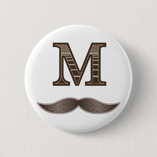 M-Schnurrbart Button (Vorderseite)